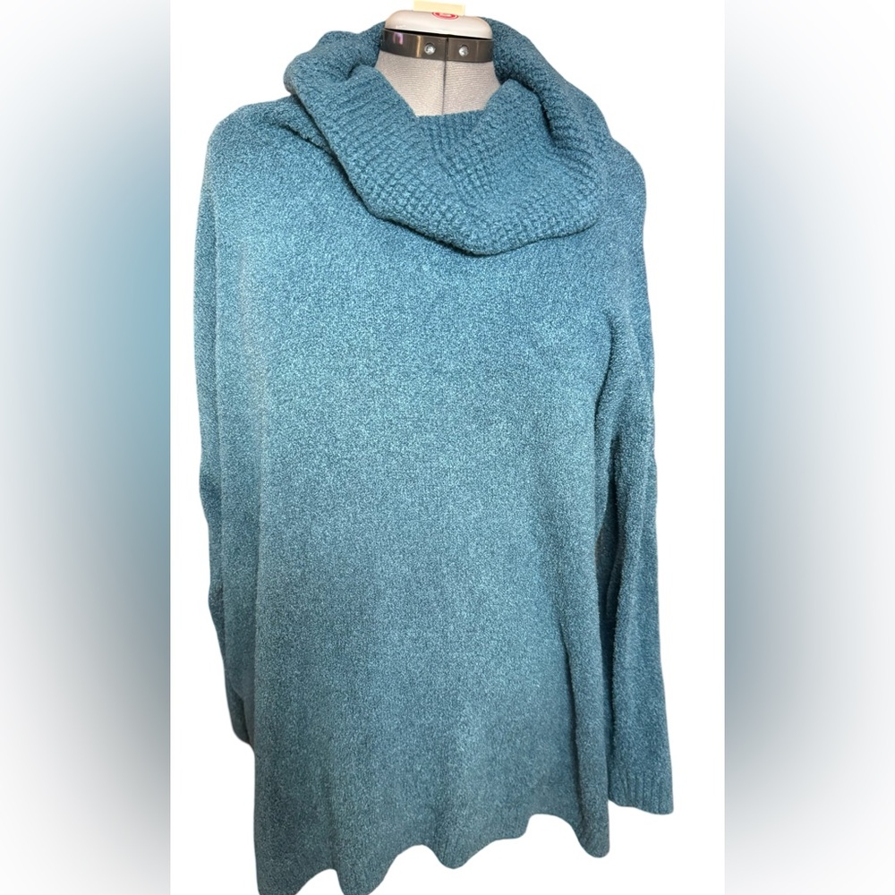 VVGUC Oversized Cowl Neck Chenille? Sweater Land’s End 2X Deep Teal Blue
